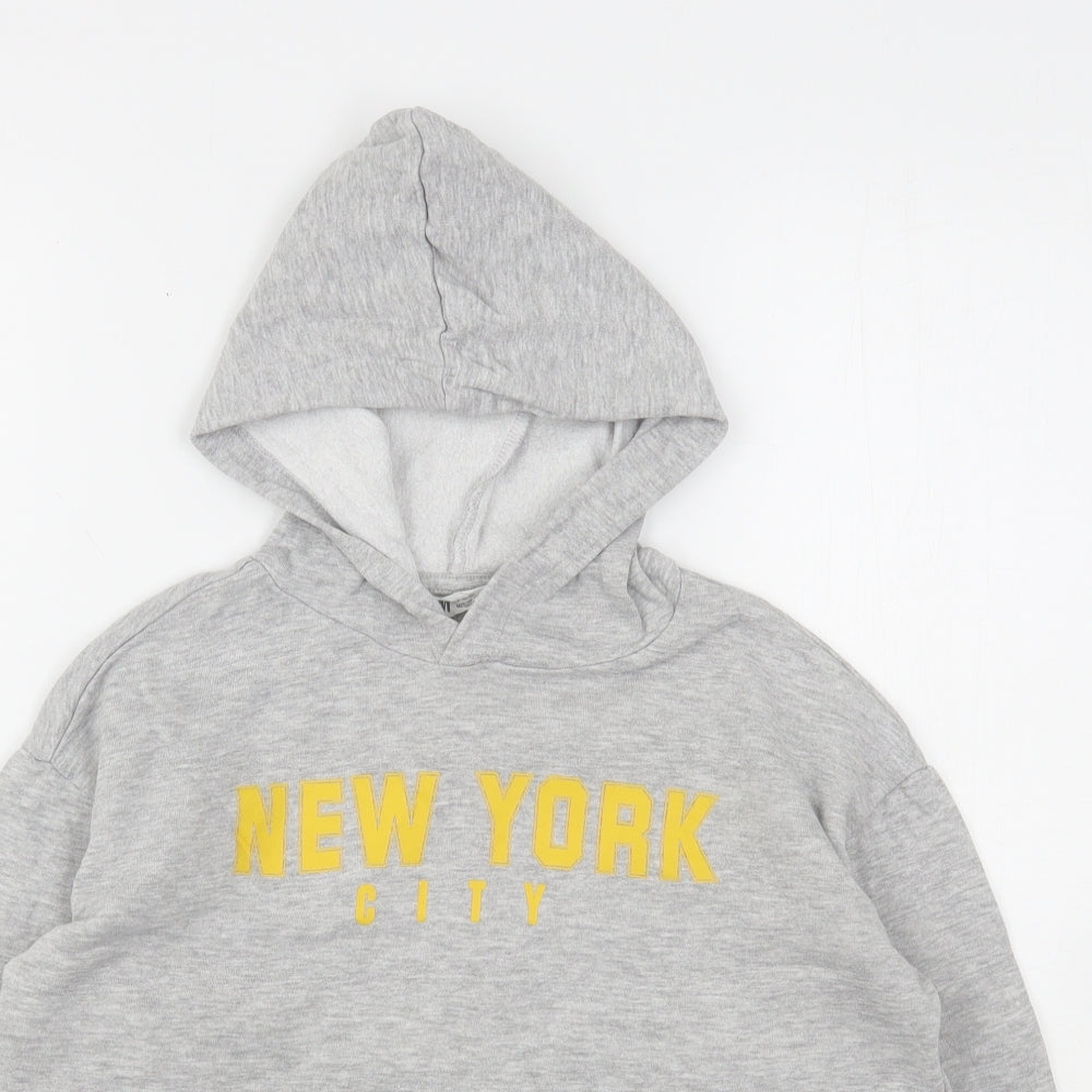 H&M Girls Grey  Cotton Pullover Hoodie Size 11-12 Years