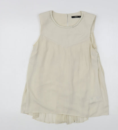 Womens UK Size 8 Oasis Beige Basic Blouse
