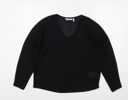 b.young Womens Black V-Neck  Viscose Pullover Jumper Size M