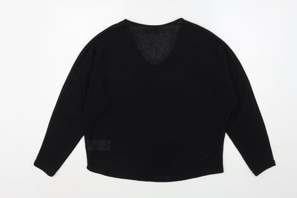b.young Womens Black V-Neck  Viscose Pullover Jumper Size M