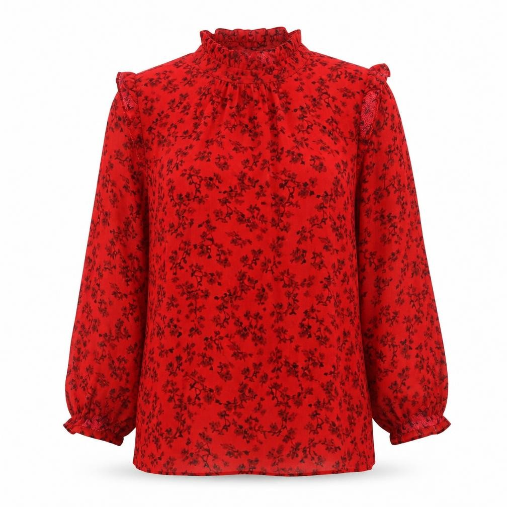 Womens UK Size 6 New Look Red Basic Blouse