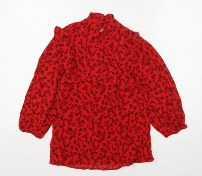 Womens UK Size 6 New Look Red Basic Blouse