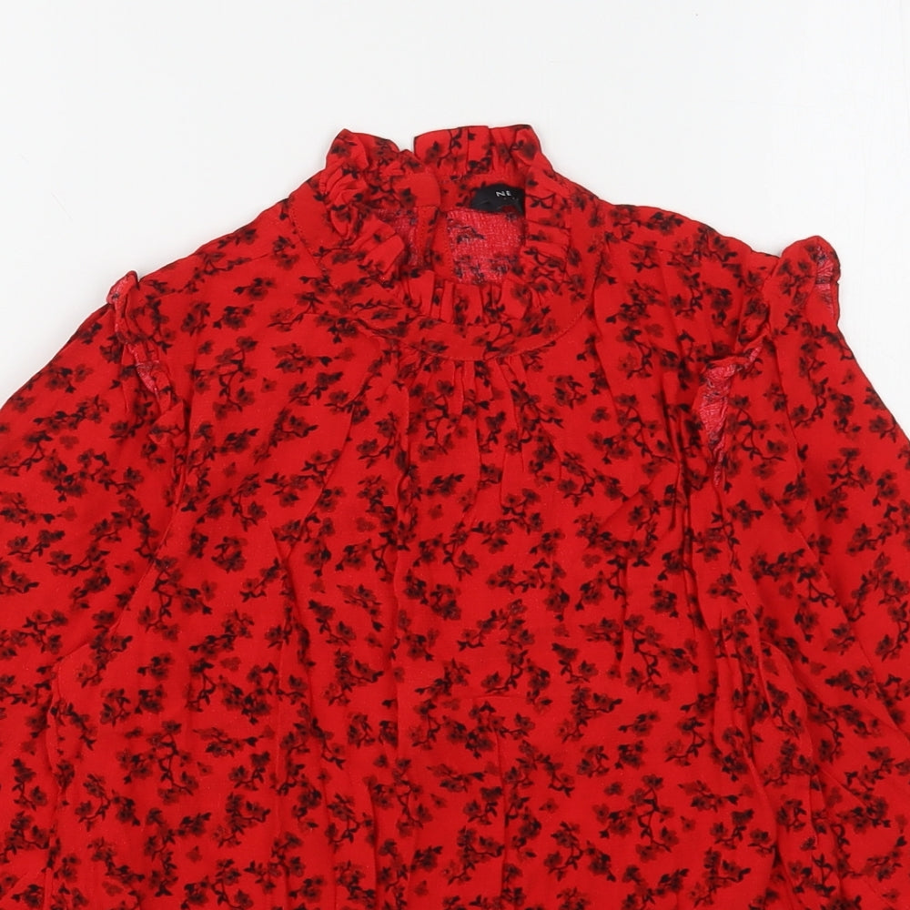 Womens UK Size 6 New Look Red Basic Blouse