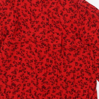 Womens UK Size 6 New Look Red Basic Blouse