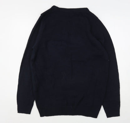 Livergy Womens Blue Round Neck  Acrylic Pullover Jumper Size M   - Christmas