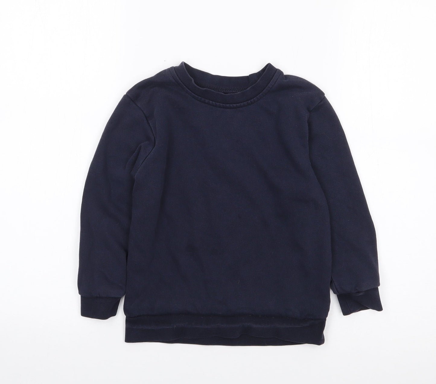 George Boys Blue Crew Neck  Cotton Pullover Jumper Size 5-6 Years  Pullover