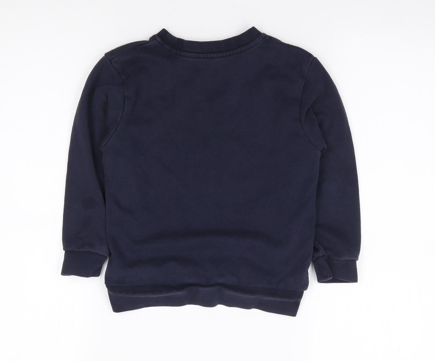 George Boys Blue Crew Neck  Cotton Pullover Jumper Size 5-6 Years  Pullover