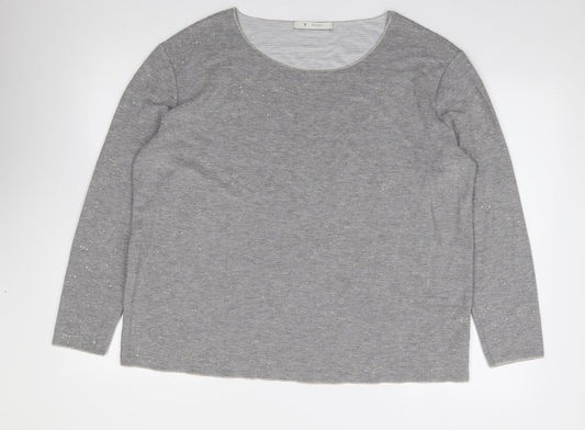 Womens UK Size 18 monari Grey Jersey T-Shirt