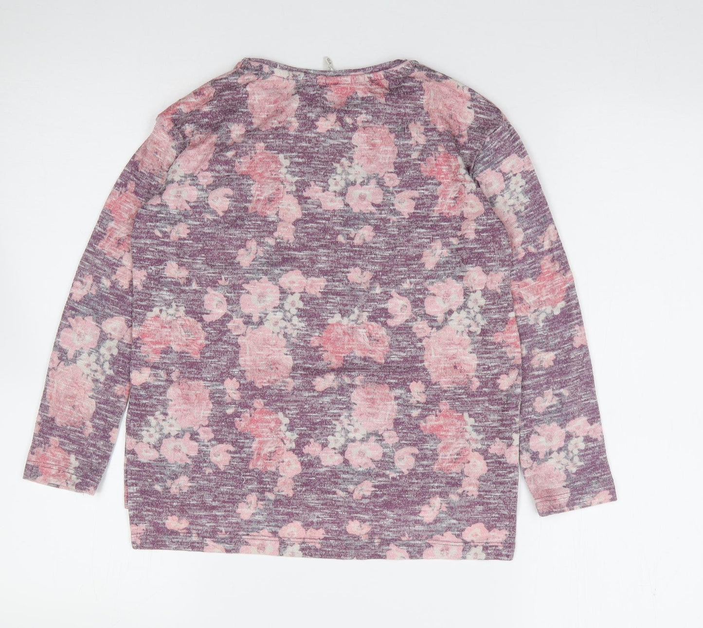 Primark Girls Multicoloured Floral Polyester Jersey T-Shirt Size 9-10 Years Round Neck Pullover