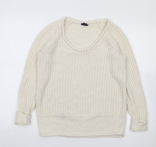 Gap Womens Ivory V-Neck  Acrylic Pullover Jumper Size XS