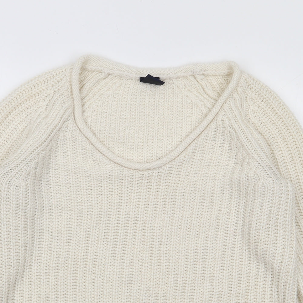 Gap Womens Ivory V-Neck  Acrylic Pullover Jumper Size XS