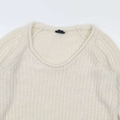Gap Womens Ivory V-Neck  Acrylic Pullover Jumper Size XS