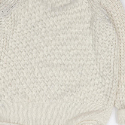 Gap Womens Ivory V-Neck  Acrylic Pullover Jumper Size XS