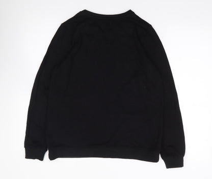 TU Womens Black Crew Neck  Viscose Pullover Jumper Size 10