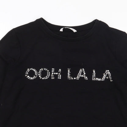 TU Womens Black Crew Neck  Viscose Pullover Jumper Size 10