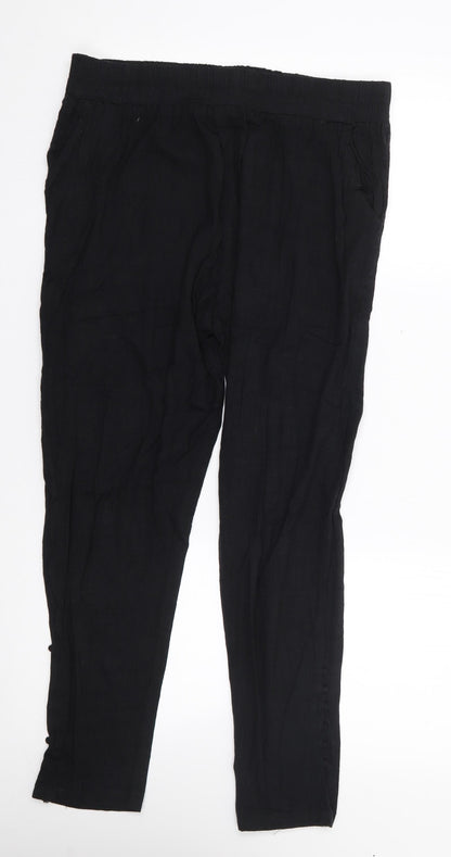 Womens UK Size XL Preworn Regular Fit  Black Trousers