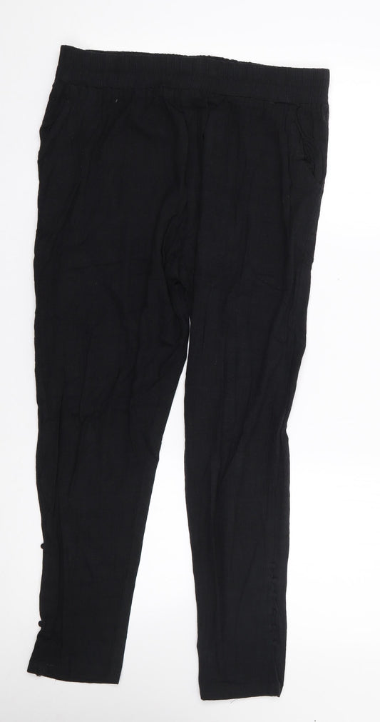 Womens UK Size XL Preworn Regular Fit  Black Trousers