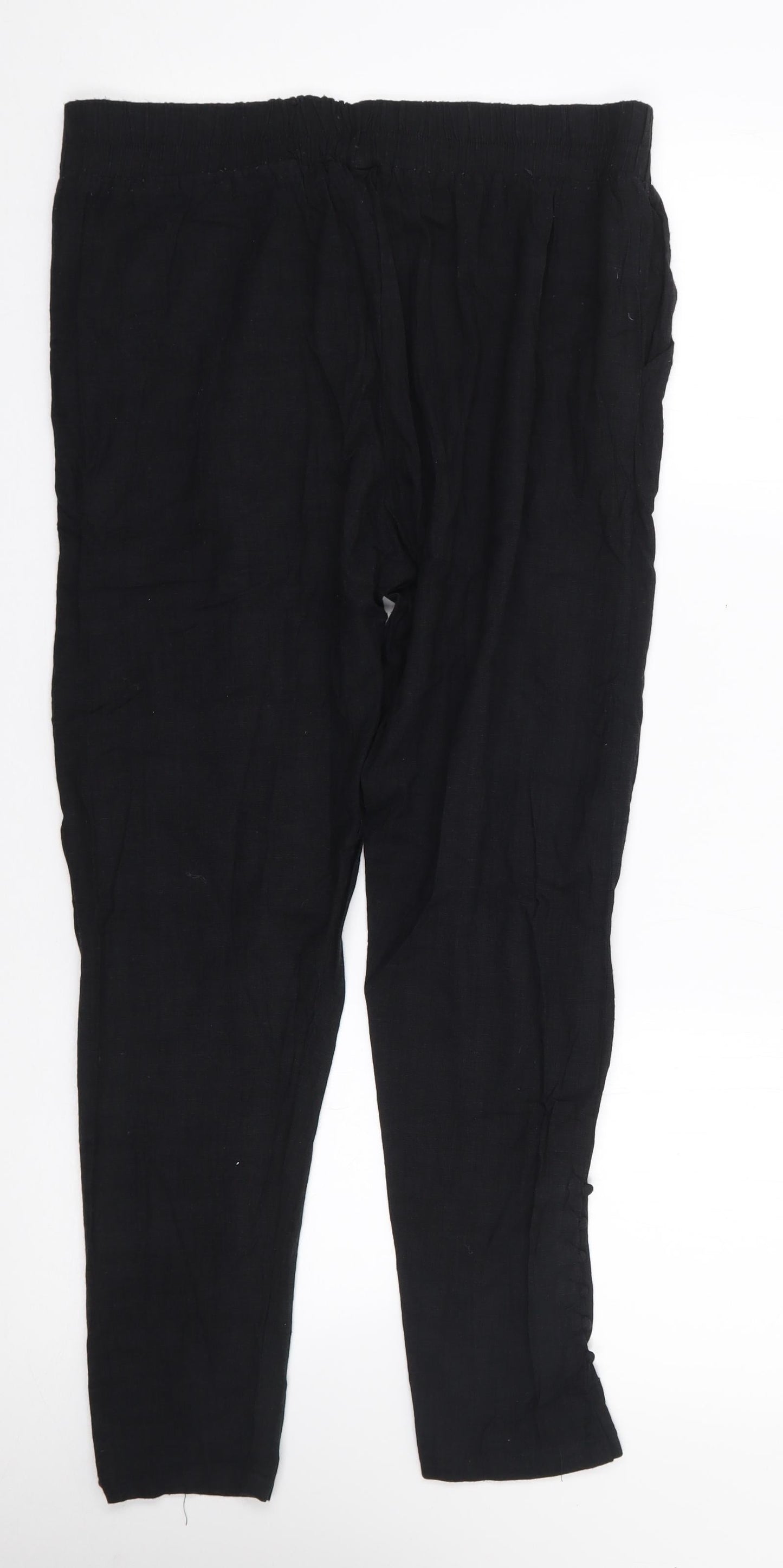Womens UK Size XL Preworn Regular Fit  Black Trousers