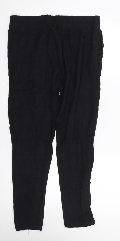 Womens UK Size XL Preworn Regular Fit  Black Trousers