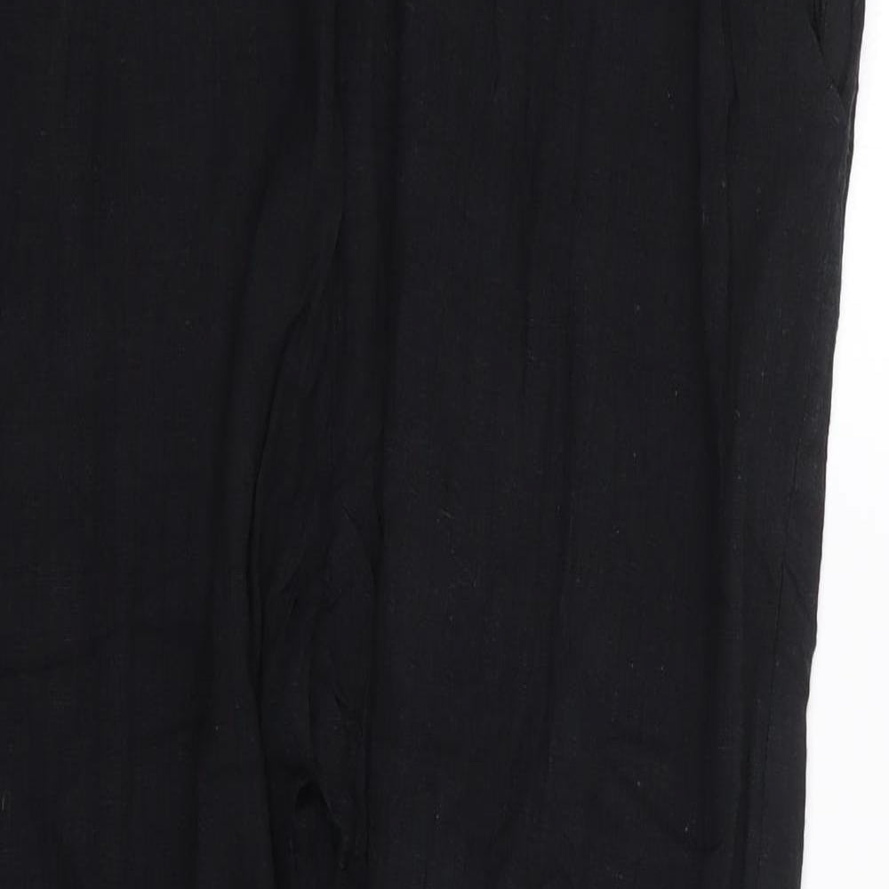 Womens UK Size XL Preworn Regular Fit  Black Trousers