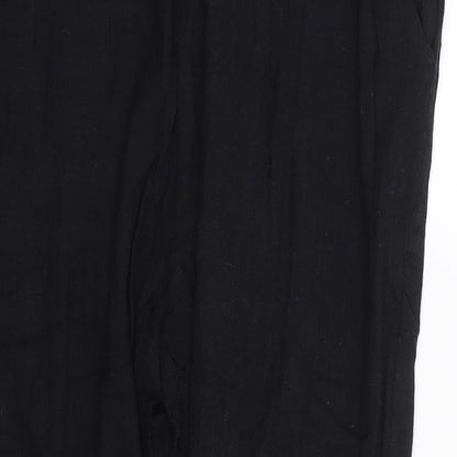 Womens UK Size XL Preworn Regular Fit  Black Trousers
