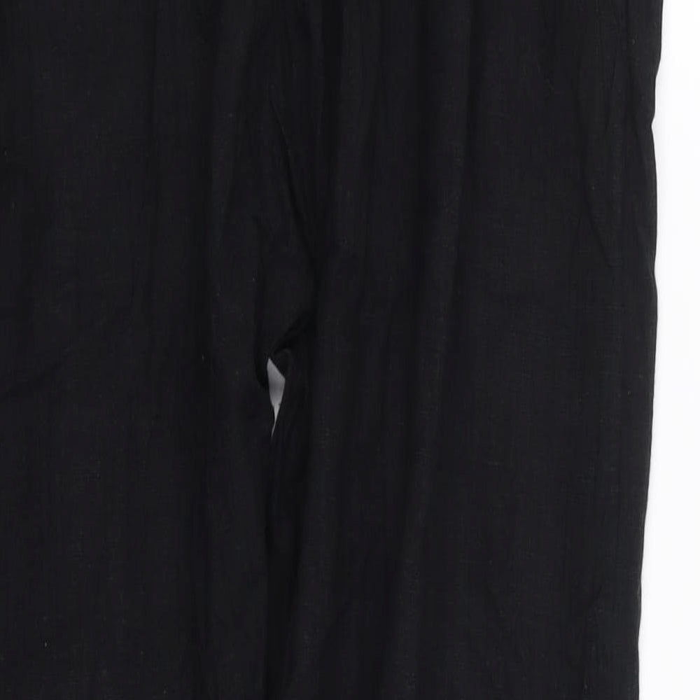 Womens UK Size XL Preworn Regular Fit  Black Trousers