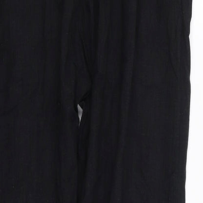 Womens UK Size XL Preworn Regular Fit  Black Trousers