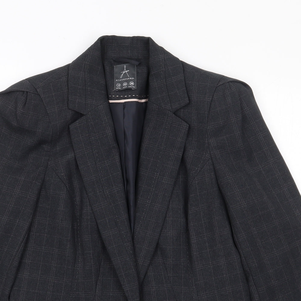 Primark Womens Grey Check  Jacket Blazer Size 12  Button
