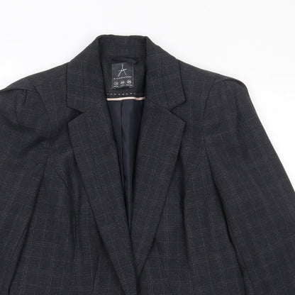 Primark Womens Grey Check  Jacket Blazer Size 12  Button