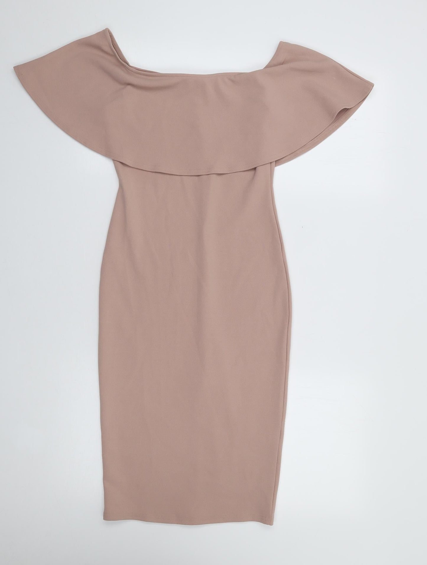 River Island Womens Beige  Polyester Bodycon  Size 6  Boat Neck Pullover
