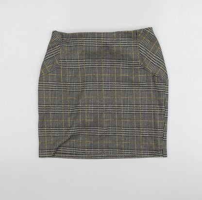 New Look Womens Grey Herringbone Polyester A-Line Skirt Size 10