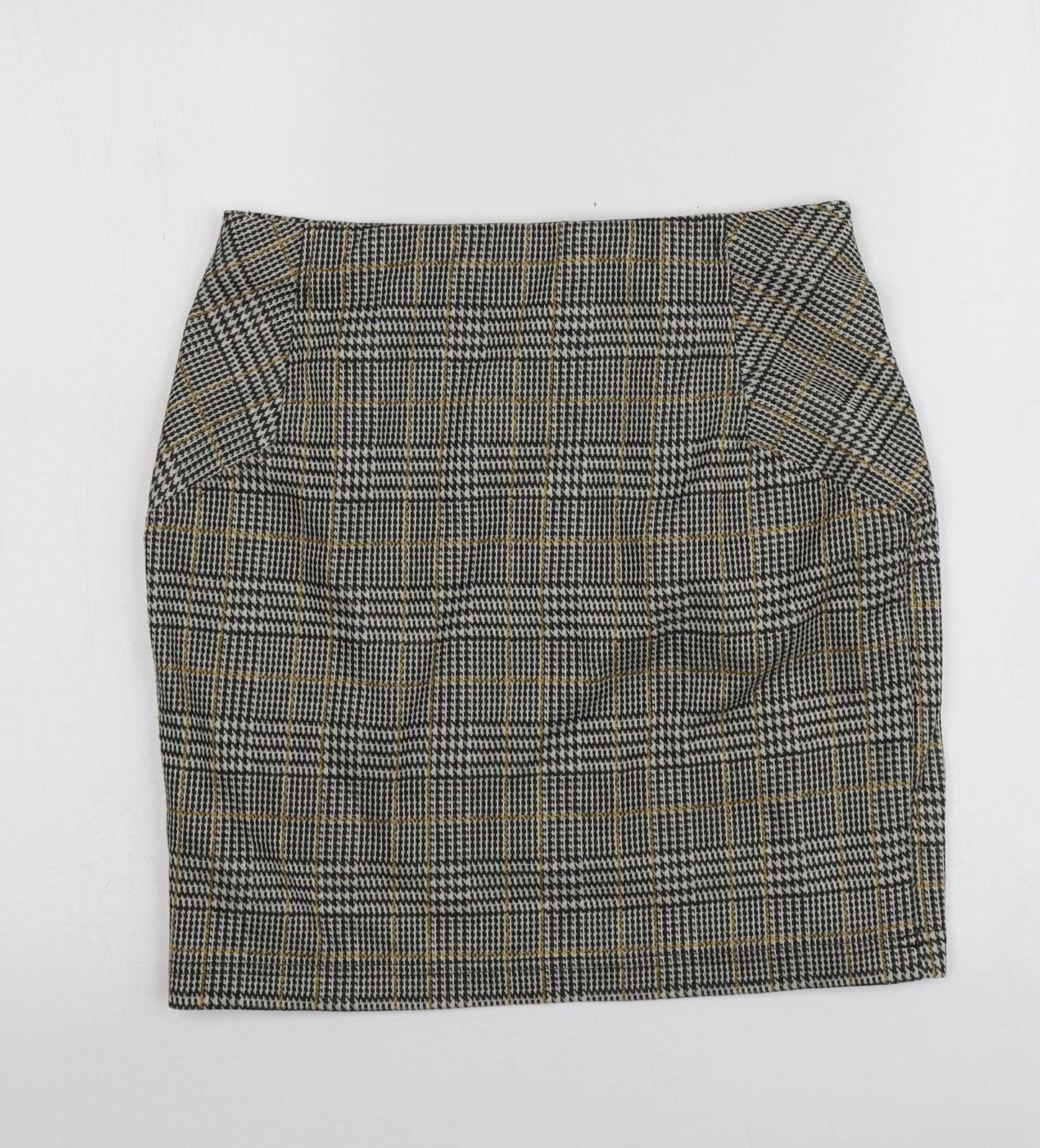 New Look Womens Grey Herringbone Polyester A-Line Skirt Size 10