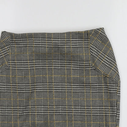 New Look Womens Grey Herringbone Polyester A-Line Skirt Size 10