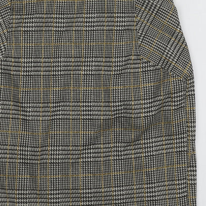 New Look Womens Grey Herringbone Polyester A-Line Skirt Size 10