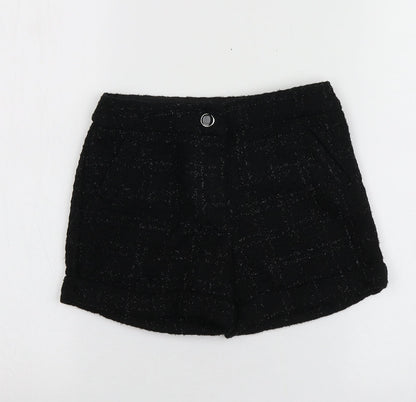 F&F Girls Black  Polyester Cut-Off Shorts Size 8-9 Years  Regular