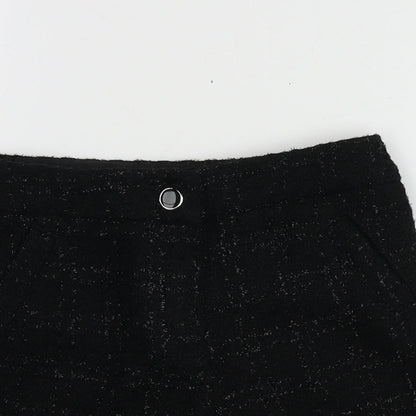 F&F Girls Black  Polyester Cut-Off Shorts Size 8-9 Years  Regular