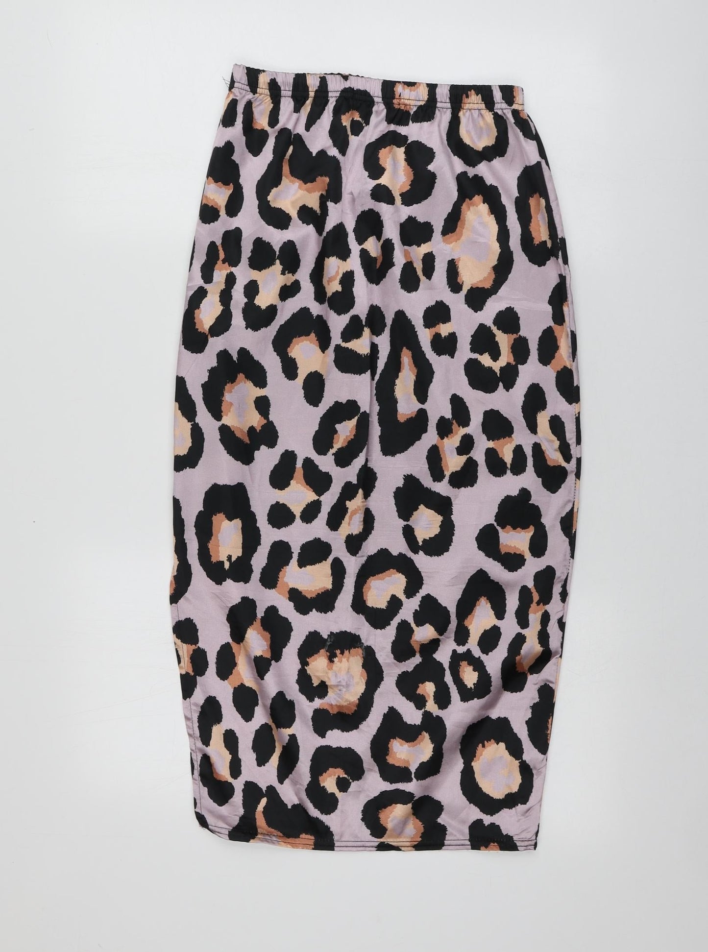 Missguided Womens Purple Animal Print Polyester A-Line Skirt Size M