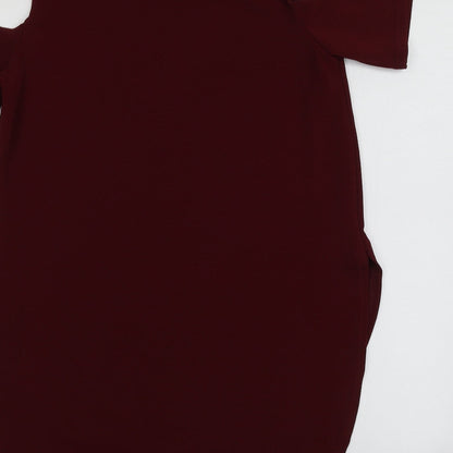 AX Womens Red  Polyester Basic T-Shirt Size 10 Round Neck