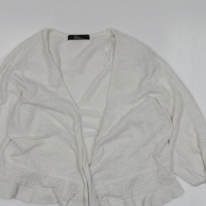 Womens UK Size L BM White Shrug Jumper