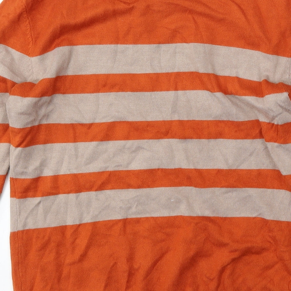 JUST ELEGANCE Womens Multicoloured Round Neck Striped Viscose Pullover Jumper Size S