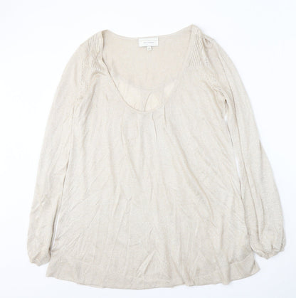 Angel of the north Womens Gold Round Neck  Viscose Pullover Jumper Size S