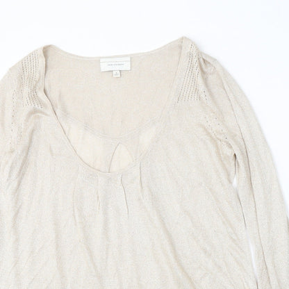Angel of the north Womens Gold Round Neck  Viscose Pullover Jumper Size S