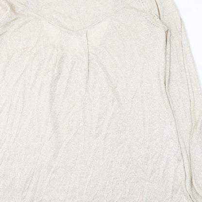 Angel of the north Womens Gold Round Neck  Viscose Pullover Jumper Size S