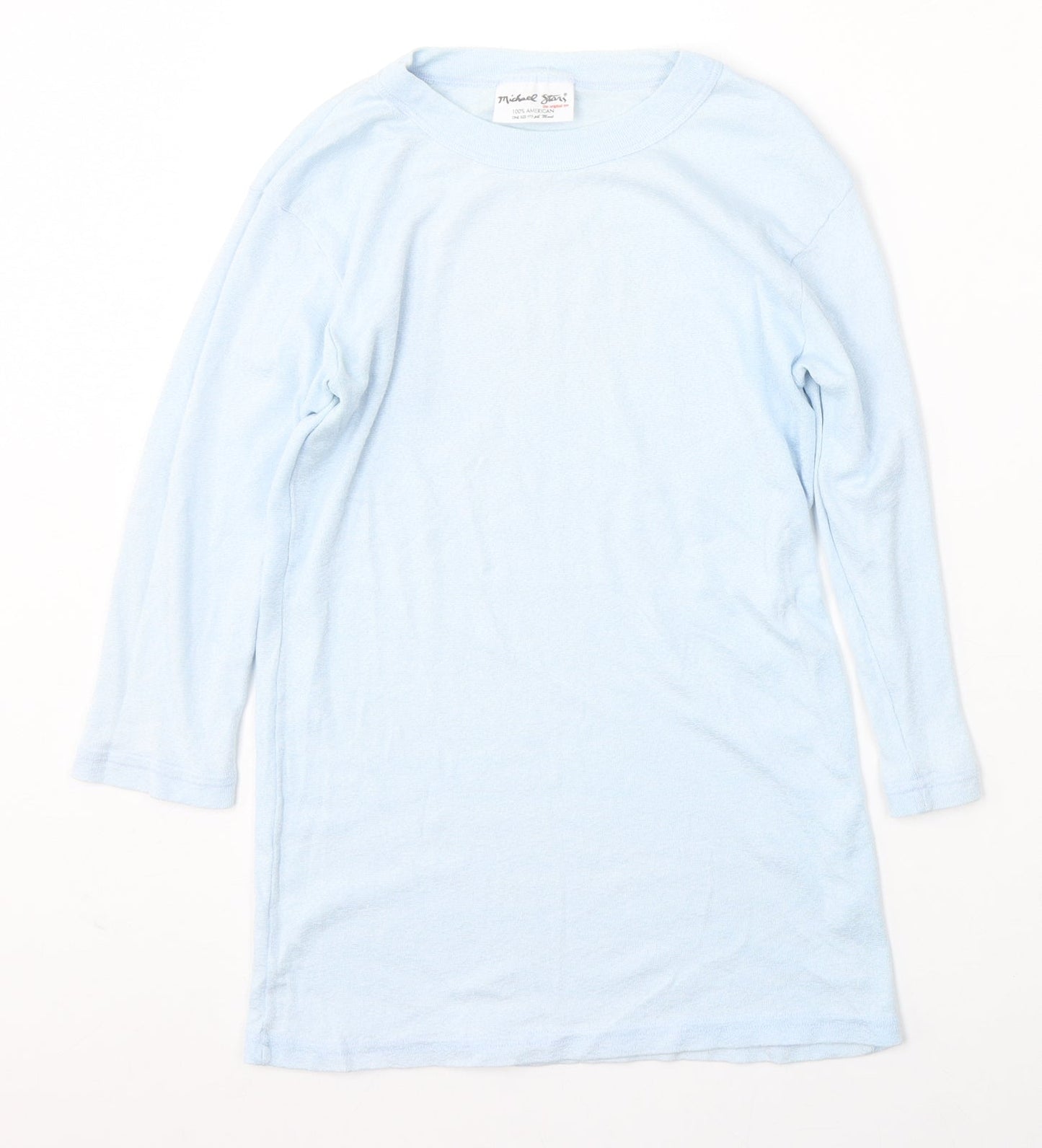 Michael Stars Womens Blue Round Neck  Cotton Pullover Jumper Size S