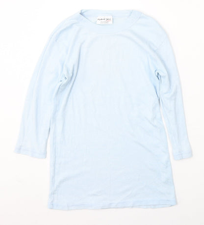 Michael Stars Womens Blue Round Neck  Cotton Pullover Jumper Size S