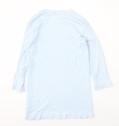 Michael Stars Womens Blue Round Neck  Cotton Pullover Jumper Size S