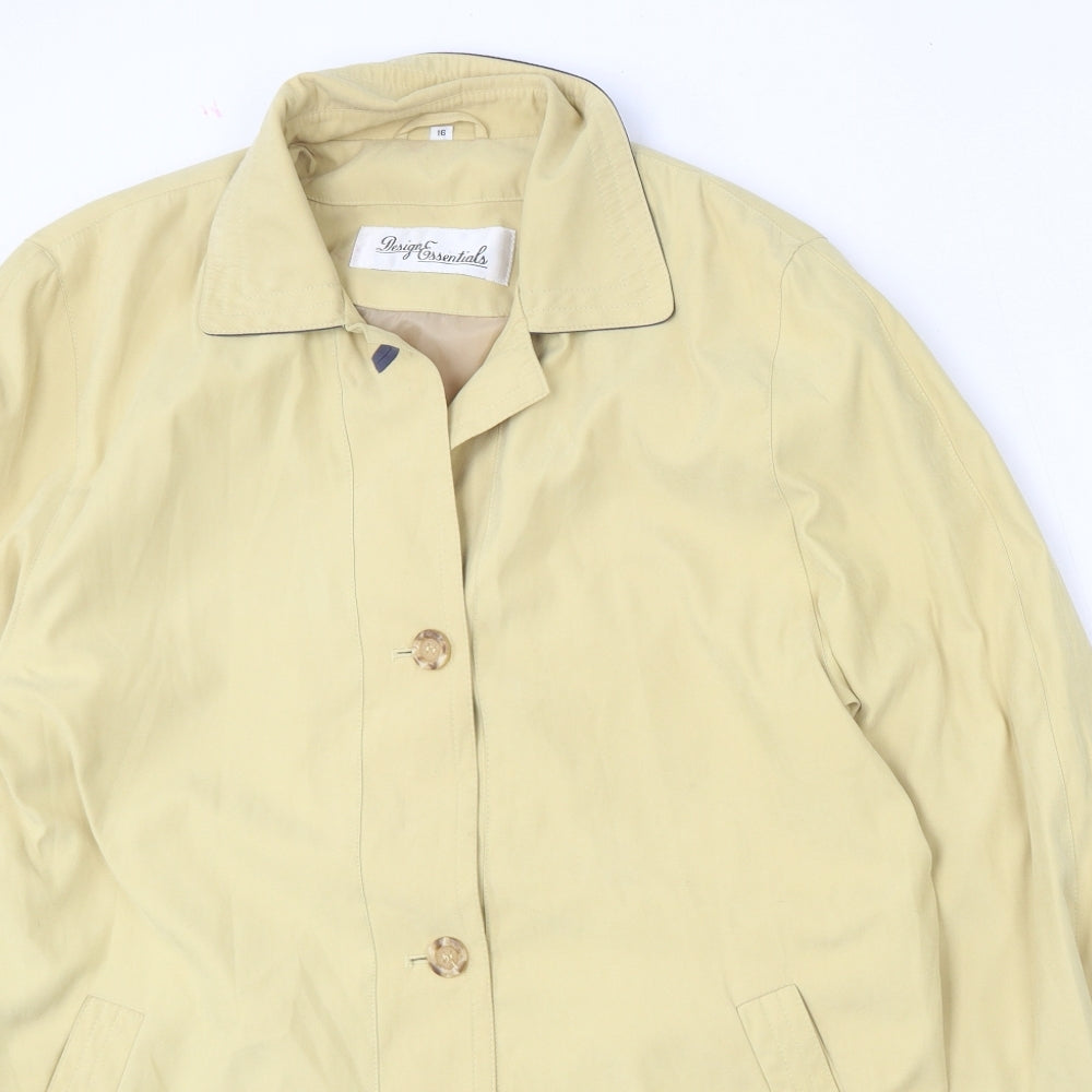 Design Essentials Womens Yellow   Jacket  Size 16  Button