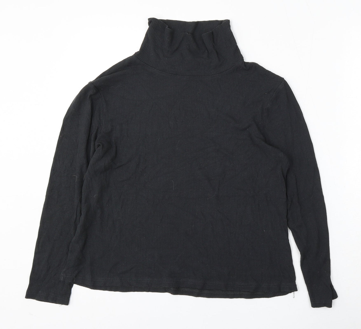 Avenue Womens Black Mock Neck  Viscose Pullover Jumper Size 16