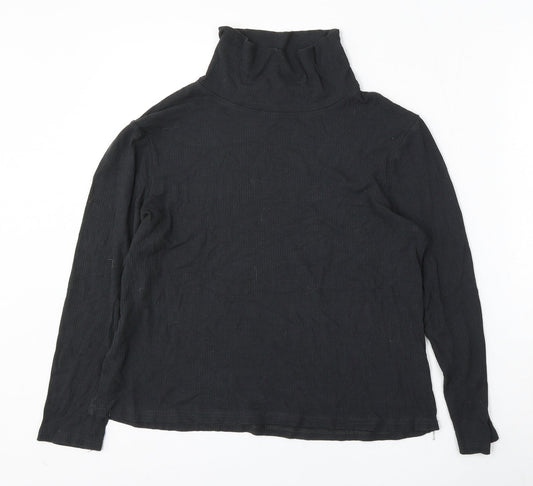 Avenue Womens Black Mock Neck  Viscose Pullover Jumper Size 16
