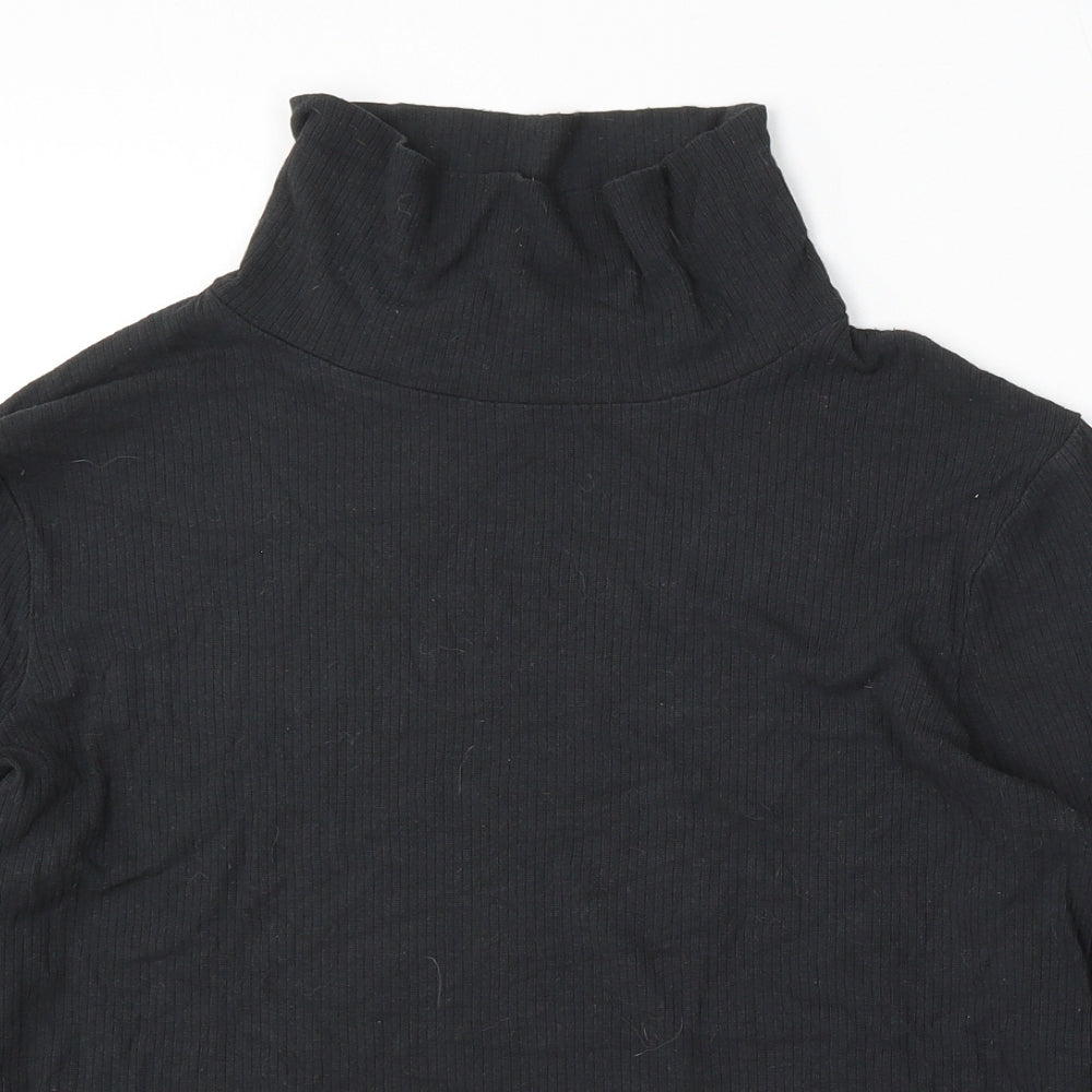 Avenue Womens Black Mock Neck  Viscose Pullover Jumper Size 16